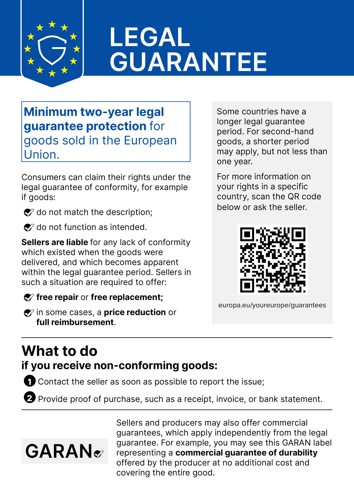 Legal guarantee
